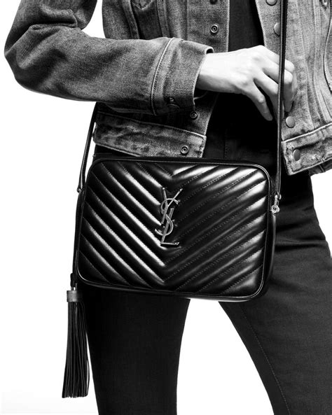 ysl lou lou black on black|LOU camera bag in quilted leather .